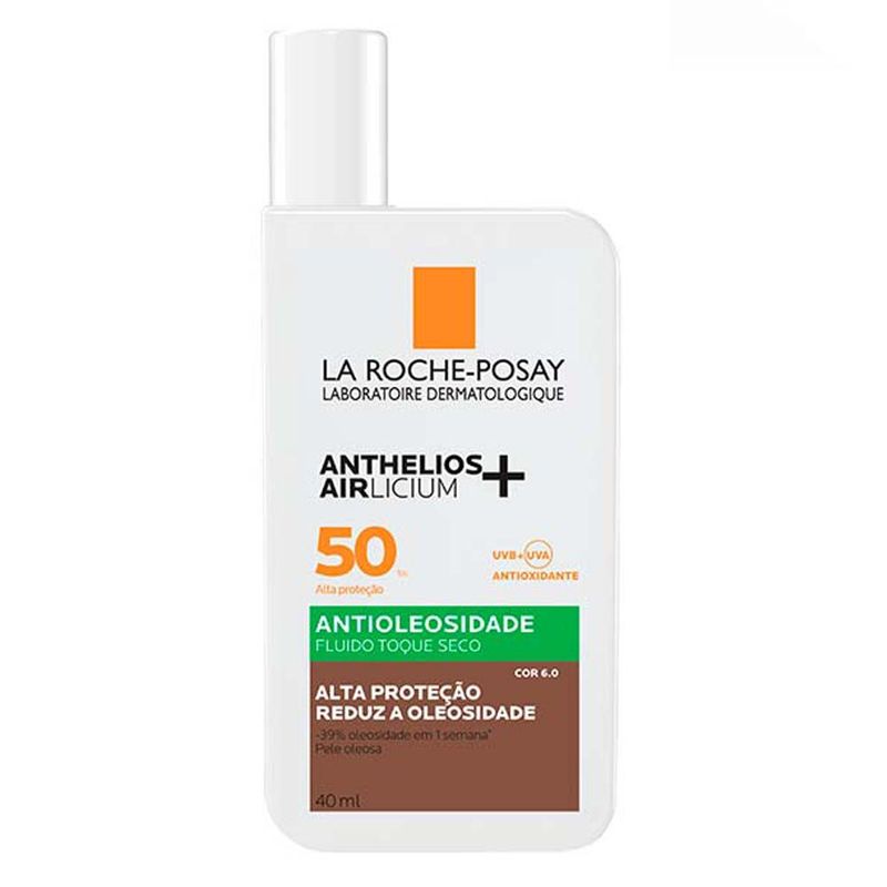 Protetor Solar Facial com Cor La Roche-Posay Anthelios Airlicium+ Fluido FPS50 6.0