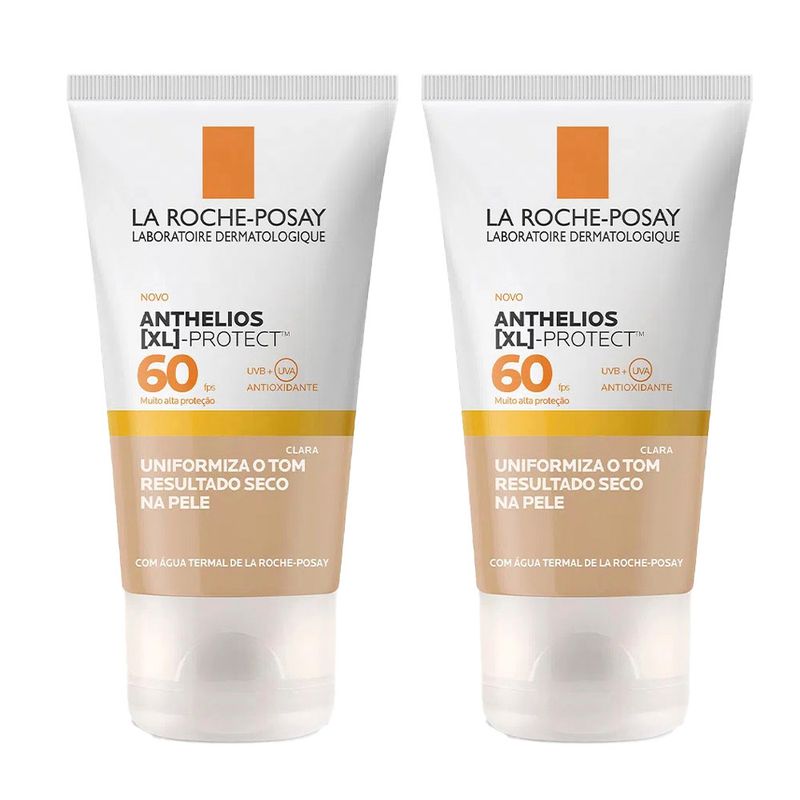 La Roche-Posay Protetor Solar Facial com Cor XL Protect 2.0(Clara) FPS 60 Kit com 2 unidades Kit